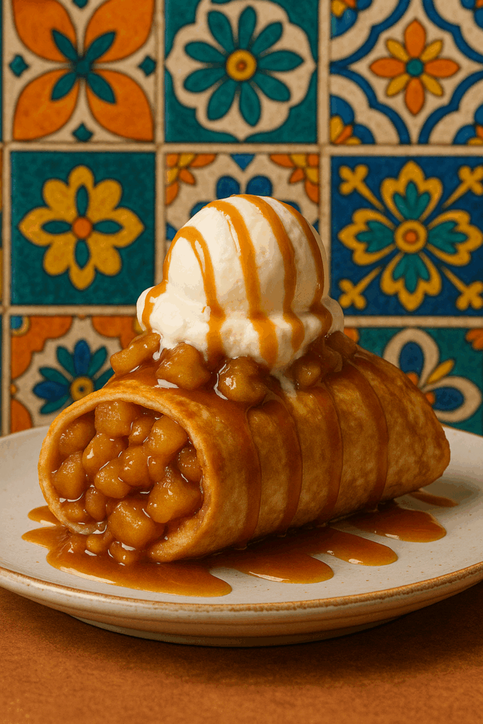 Apple Cinnamon Burrito (Served with Ice Cream)