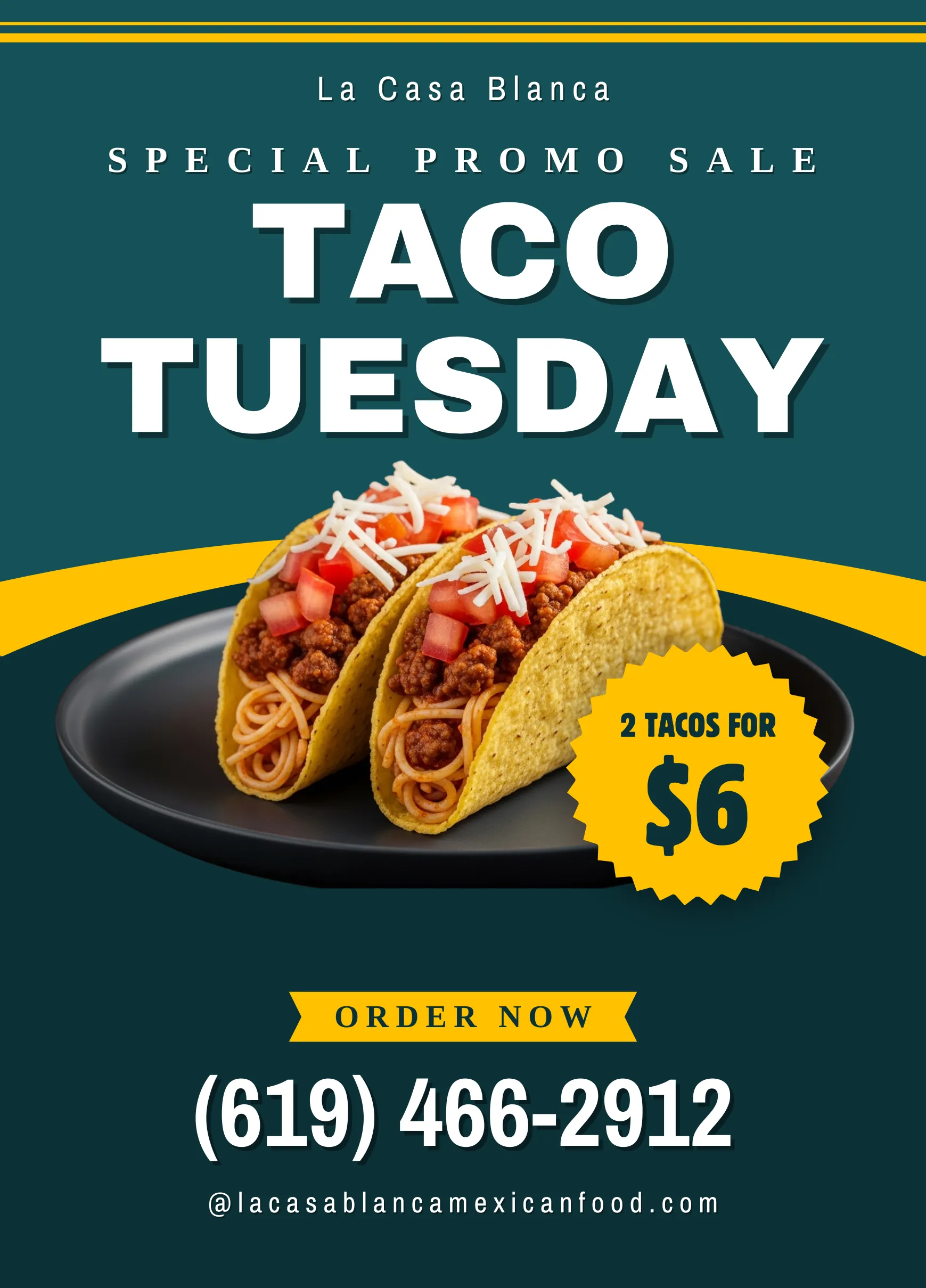 Taco Tuesday Special at La Casa Blanca